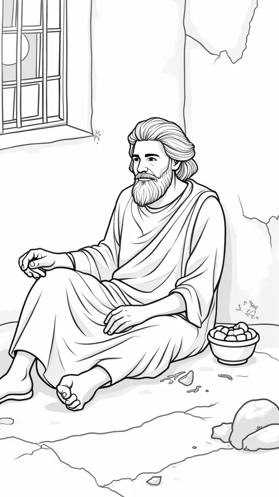 Joseph en prison coloriage